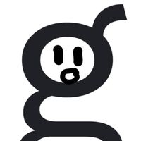 The letter g with a face drawn on it.